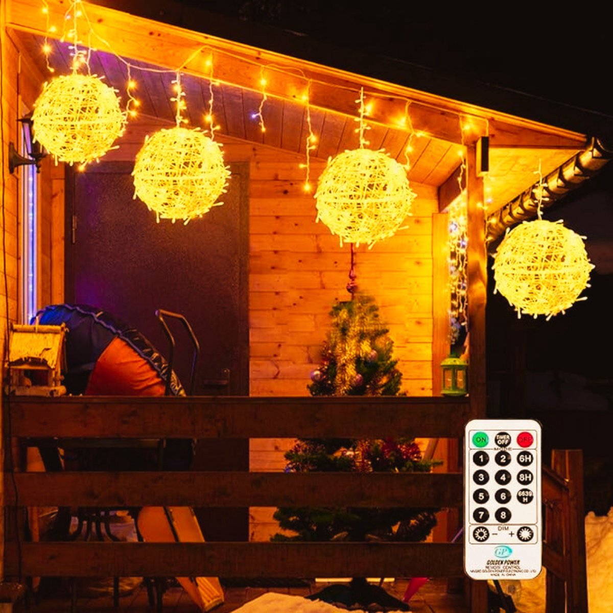 Led Lichtsnoer Voor Buiten - 4 Stuks Van 20 CM - 8 Modi - IP65 Waterdicht - Afstandsbediening - Stekker - Perfect Voor Ramadan - Eid - Bruiloft En Buiten Decoratie