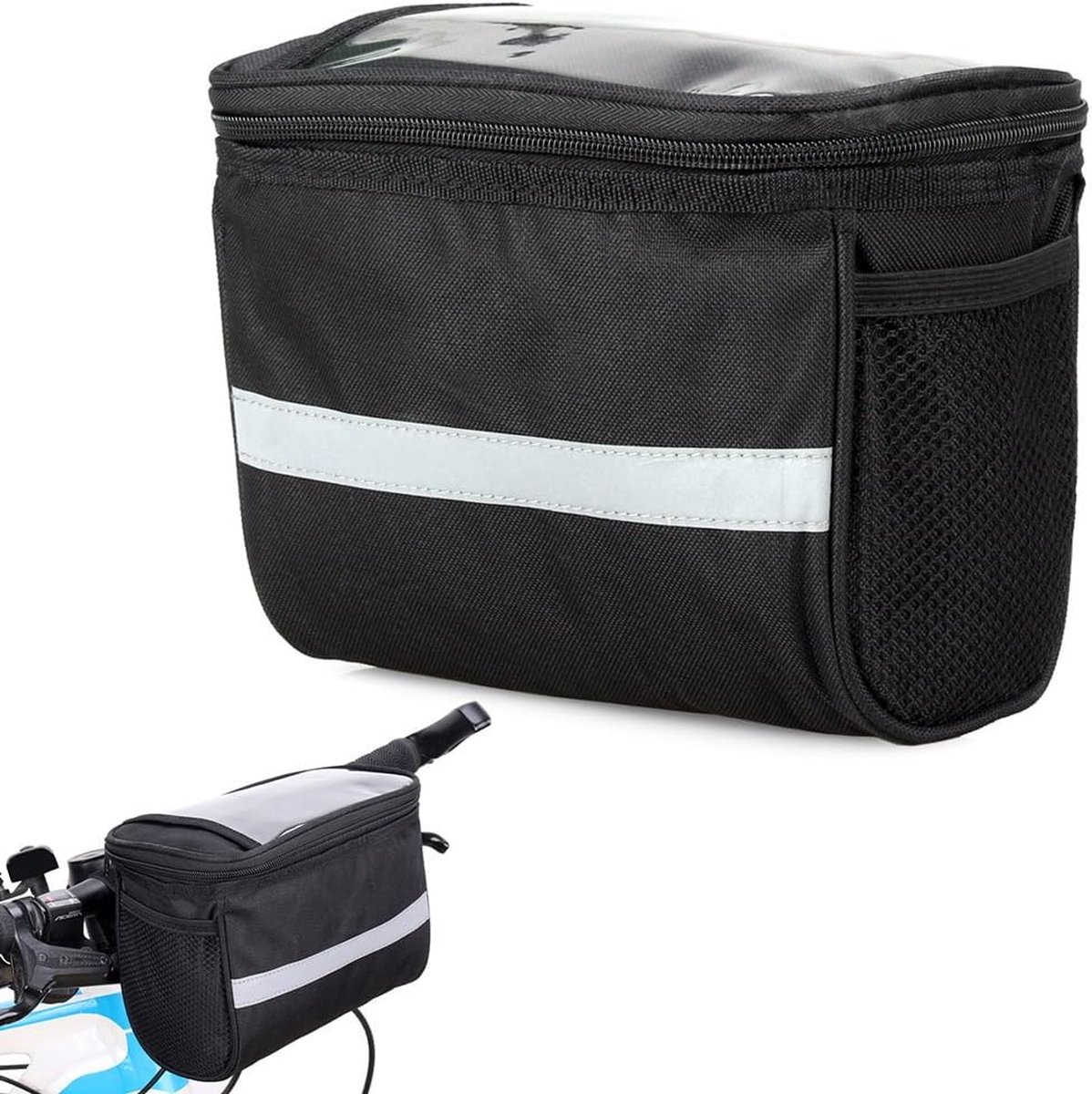 fietstas + bagagedrager + fietstas - 21L x 15,5H centimeter - zwart