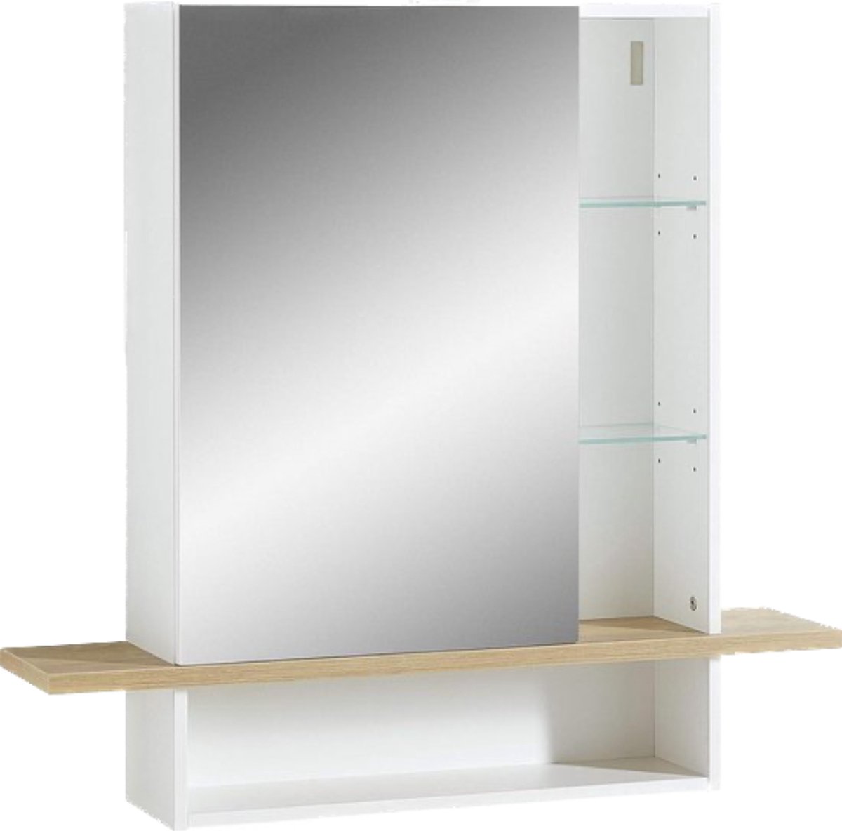 Schoenenkast met spiegel - Germania Spiegelkast 1436-513 GW-Novolino - wit Navarra-eiken r