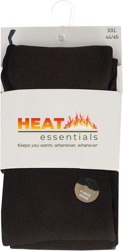 Collant Polaire Heat Essentials - Zwart Nude - Taille L/XL - Collant Thermo Couleur Peau - Anti Échelle - Legging Polaire Femme