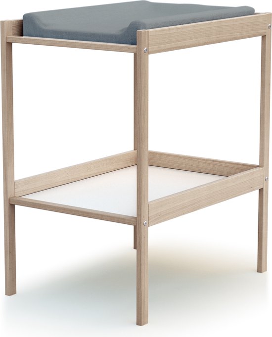WEBABY Verschoontafel met 1 plank in hout Beuken onbewerkt