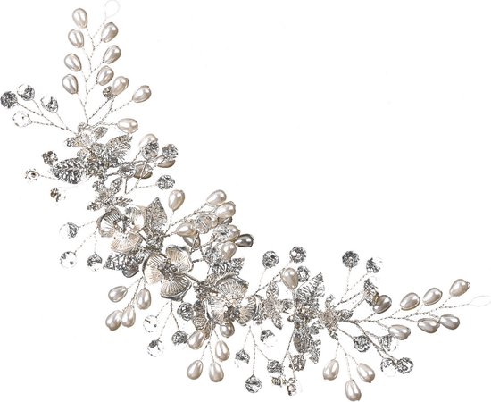 Serre-tête - Bijoux pour cheveux - Accessoires pour cheveux - Séance photo - Anniversaire - Demoiselle d'honneur - Gala - Occasions de fête - Mariage - 20*5,5cm - Argent - Alliage