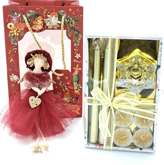 Kaars-Cadeauset-Kerstcadeau, voor vrouw, vriendin, collega, moeder-kaarsen set