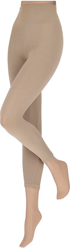 Legging femme - Côtelé - Femme - Taupe - Taille S/M - Sans couture sur les fesses - leggings femme adultes - leggings