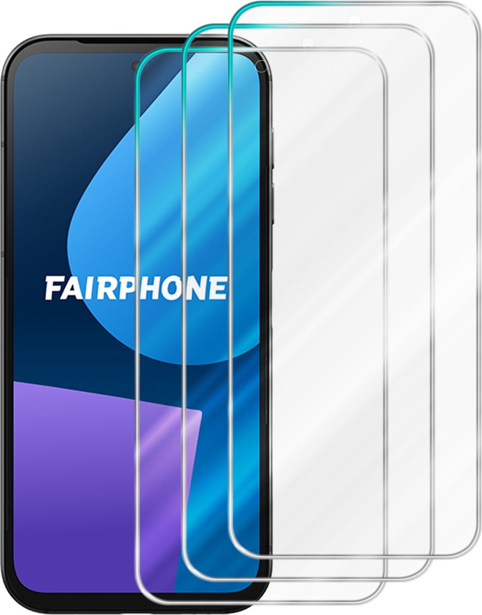 Cadorabo 3x Screenprotector geschikt voor Fairphone 5 - Beschermende Pantser Film in - Getemperd (Tempered) Display beschermend glas in 9H hardheid met 3D Touch