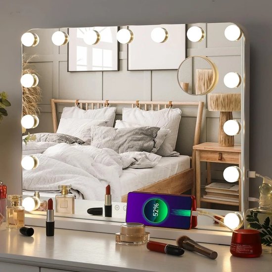 Make-up Ijdelheid Bureau En Kruk Set, Kaptafel Met Led-verlichting Spiegel, Verstelbare Helderheid, Kaptafel Met Lades Slaapkamermeubilair, Voor Vrouwen Meisjes,Wit Goud,80 Cm/31,4 Inch,HaoAMZ Make-up Ijdelheid Bureau En Kruk Set, Kaptafel Met Led-verlichting Spiegel, Verstelbare Helderheid, Kaptafel Met Lades Slaapkamermeubilair, Voor Vrouwen Meisjes,Wit Goud,80 Cm/31,4 Inch,HaoAMZ