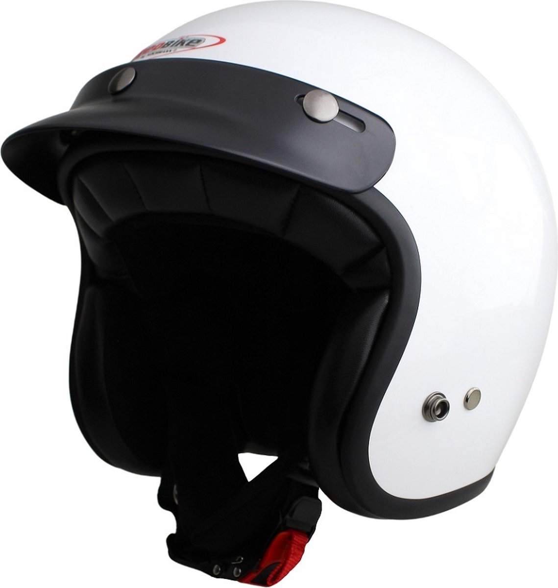 Redbike RB-720 - Retro Jethelm - Wit - Maat L - ECE 22.06 - Inclusief Zonneklep - Geschikt als scooter, brommer en Motorhelm