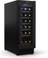Bol.com Klarstein Vinovilla 18 Uno Wijnkoelkast - 1 Koelzone - 18 Flessen - Houten schappen - 5-18 °C - Zwart aanbieding
