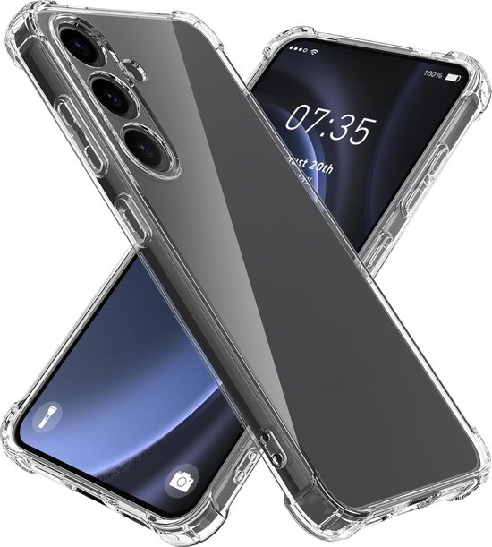 Shockproof Hoesje geschikt voor Samsung S24 FE Transparant - Doorzichtig Shockcase Geschikt voor Samsung S24FE - Bescherming geschikt voor Samsung S24 FE Shockproof Hoesje Transparant - Extra verhoogd camera bescherming