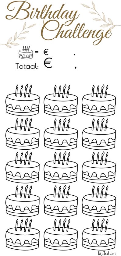 003 Cash Stuffing Challenge Kaarten - 10 stuks - Gelamineerd - BijJolan - Budgetplanner - Spaar Challenge kaarten