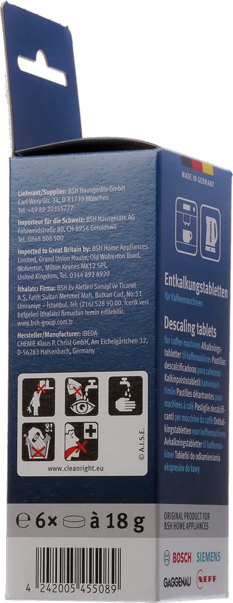 Ontkalkingstabletten - 6x18g voor koffiemachines, waterkokers, heetwaterdispensers en SmartGrow — afbeelding 4