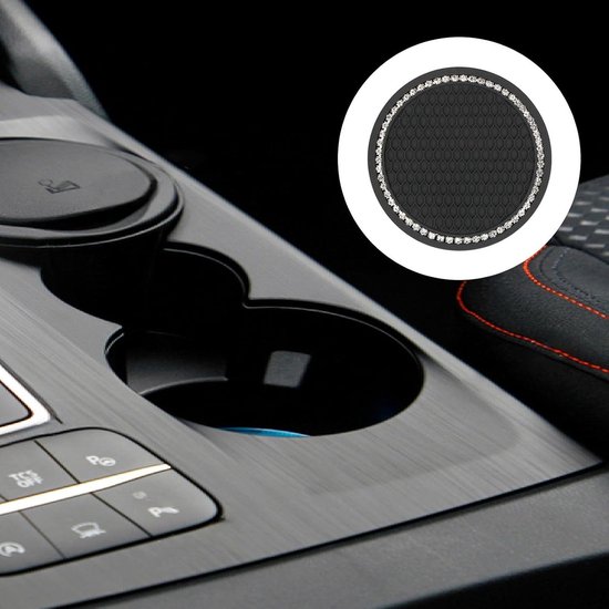 Garneck 4 stuks auto-onderzetter siliconen vierkante auto bekerhouder onderzetters bekerhouder mok onderzetter drinkbeker mat voor voertuig auto- accessoires (zwart