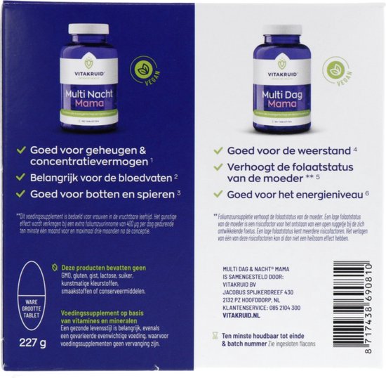 VitaKruid Multi Dag & Nacht Mama 180 tabletten