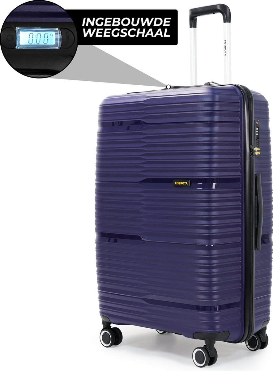 FOUROTA Koffer met Weegschaal – Voorkom Overbagage – TSA Slot – Lichtgewicht – 360° Wielen – Groot (28 inch) – Navy