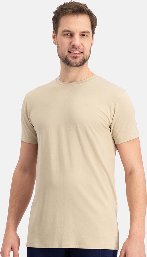 Bamboo Basics T-shirt en bambou extra long pour homme à col rond Ruben - Lot de 2 - Noir - L