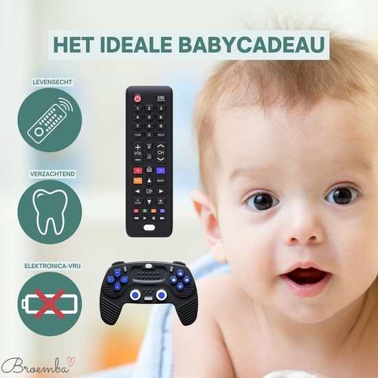 Télécommande Bébé + Téléphone Bébé - Anneaux de dentition 100% Silicone - Jouets Bébé - Broemba® Rome