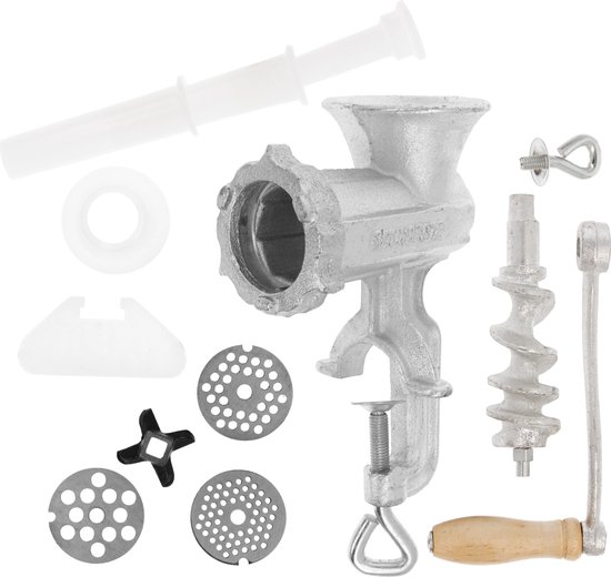 Vleesmolen met tafelschroef metaal maat 10 - webshop