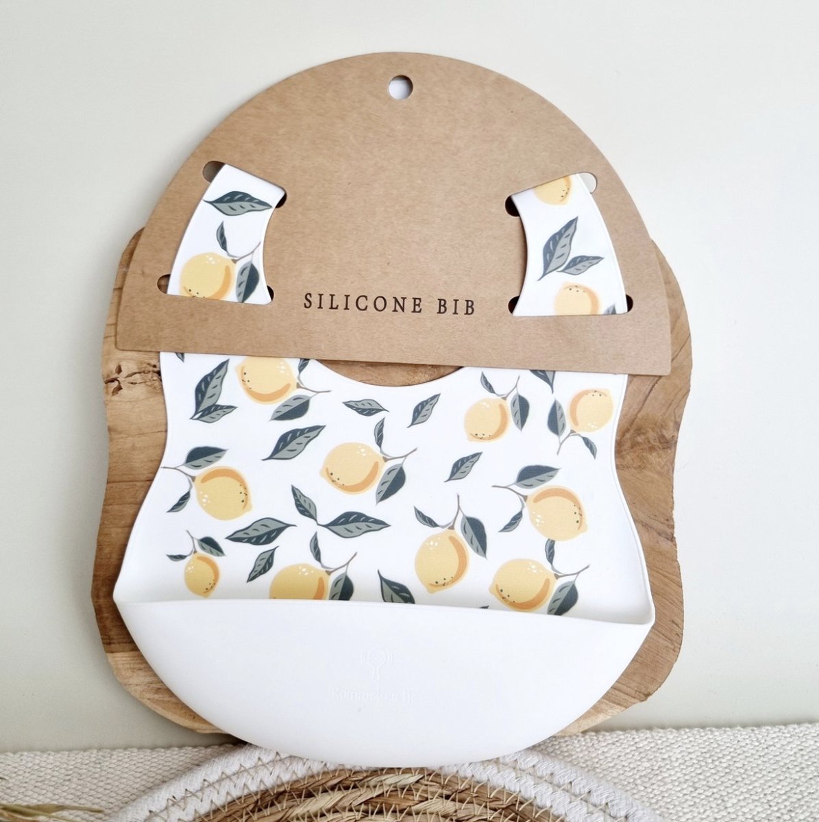 Goedkoopste Siliconen slabber Citroenen - Wit - babyspullen - babycadeau - merk Rammelaartje
