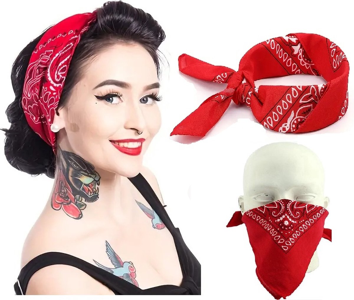 Foulard Cheveux Femme Sularpek Bandana Rouge, Bandana Pour Homme