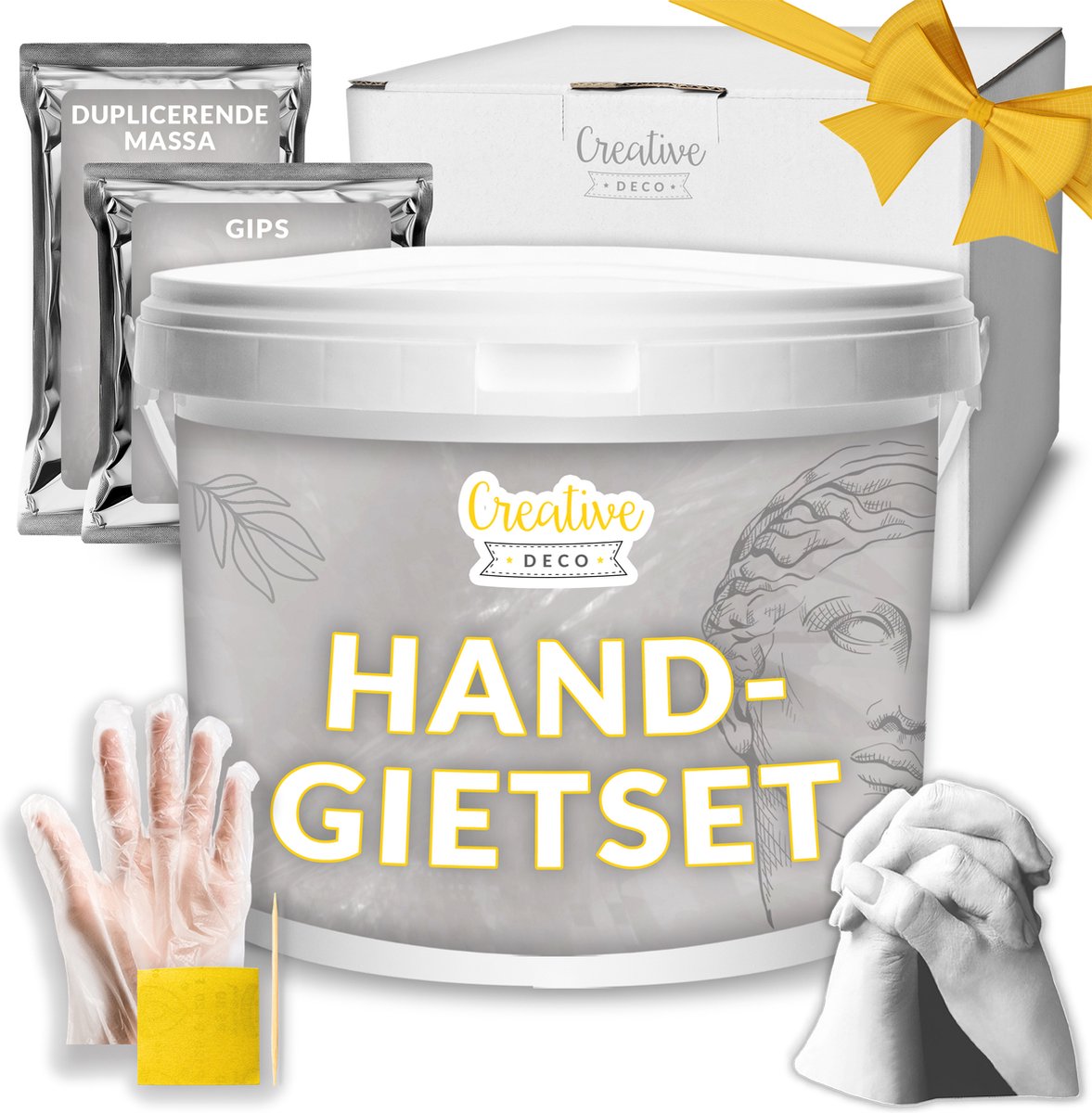 Goedkoopste Creative Deco 3D Gipsen Handafdrukset | Handen Paar | Handafdruk Geschenken voor Partners, Koppels | Valentijnsdag, Huwelijksverjaardag, Verjaardag | Geschenk voor Hem en Haar