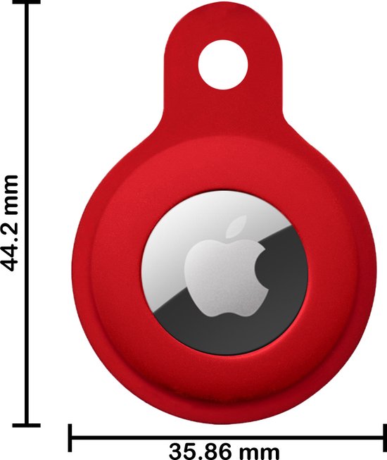 Étui adapté pour étui porte-clés Apple AirTag Pendentif en Siliconen - Étui adapté pour étui porte-clés pendentif Apple AirTag - Rouge foncé - 4 PACK