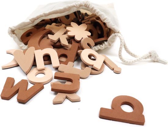 Magneetletters vanPauline - Alfabet- Leer woorden maken! - Nudekleuren