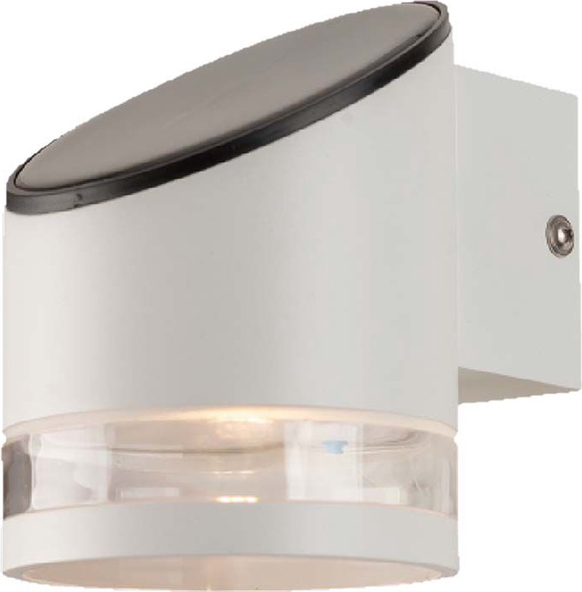 V-TAC VT-1138-W Solarlampen - Wandlamp op zonne-energie - IP54 - Wit lamphuis - 70 Lumen - 3000K