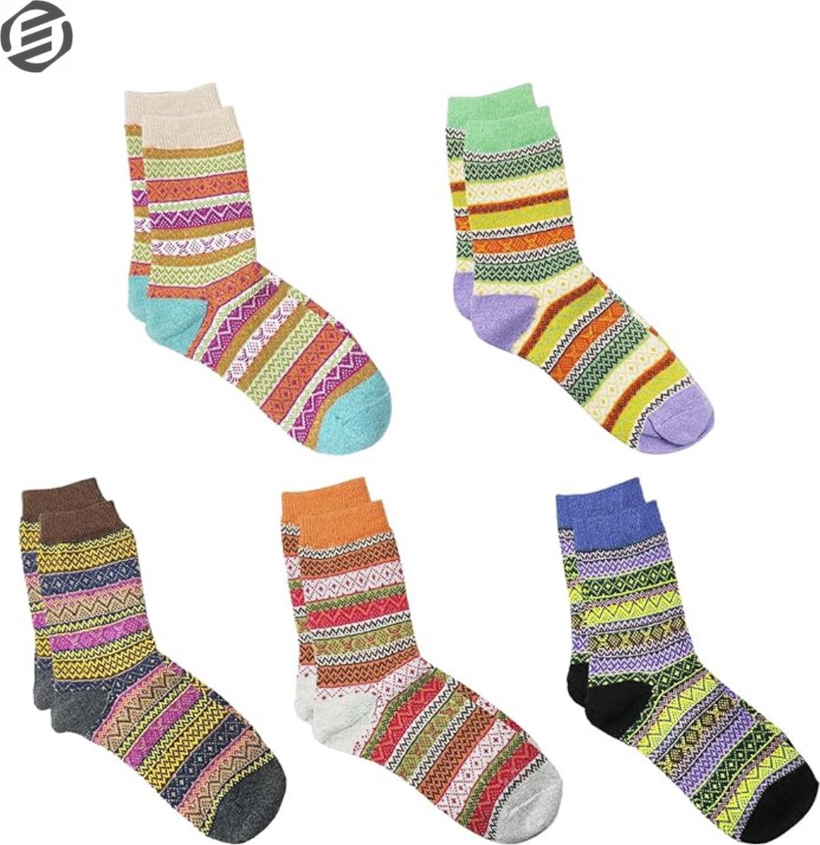 Equivera Winterkousen Kousen Wintersokken Dikke Kousen Warme Kousen Veelkleurig