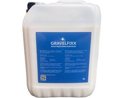 GRAVELFIXX grindlijm, fixeren grind, geen losse grind meer, geen grind meer borstelen, geen mos op tuinstenen, anti mos, geen los grind op stapstenen meer, milieuvriendelijk, gemakkelijk aan te brengen, transparant, grind blijft waterdoorlatend