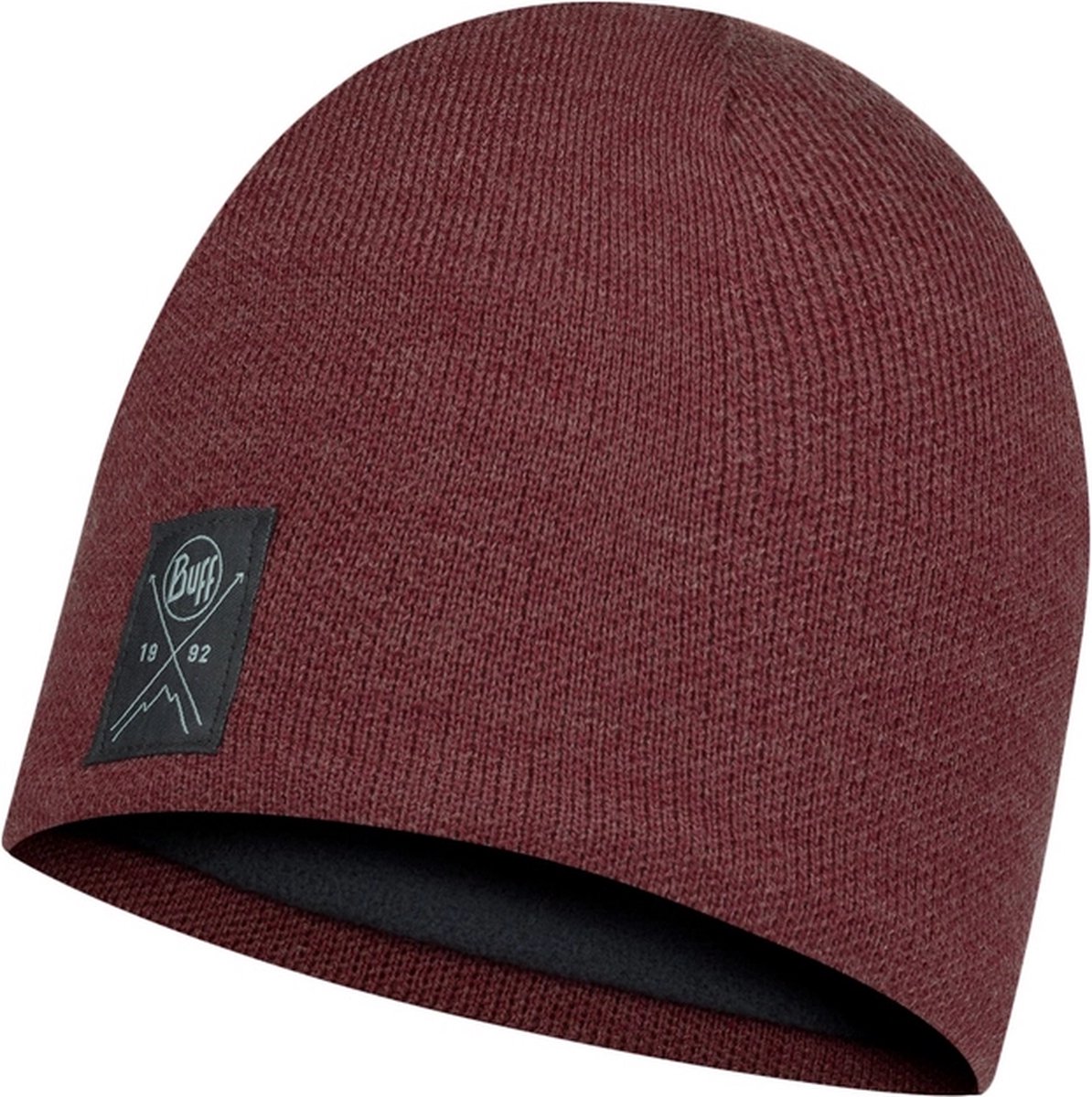 Buff Knitted & Fleece Solid Maroon muts Rood