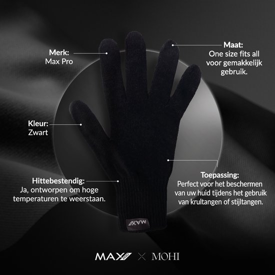 Max Pro - Hittebestendige Handschoen - handschoen - krultang - Zwart