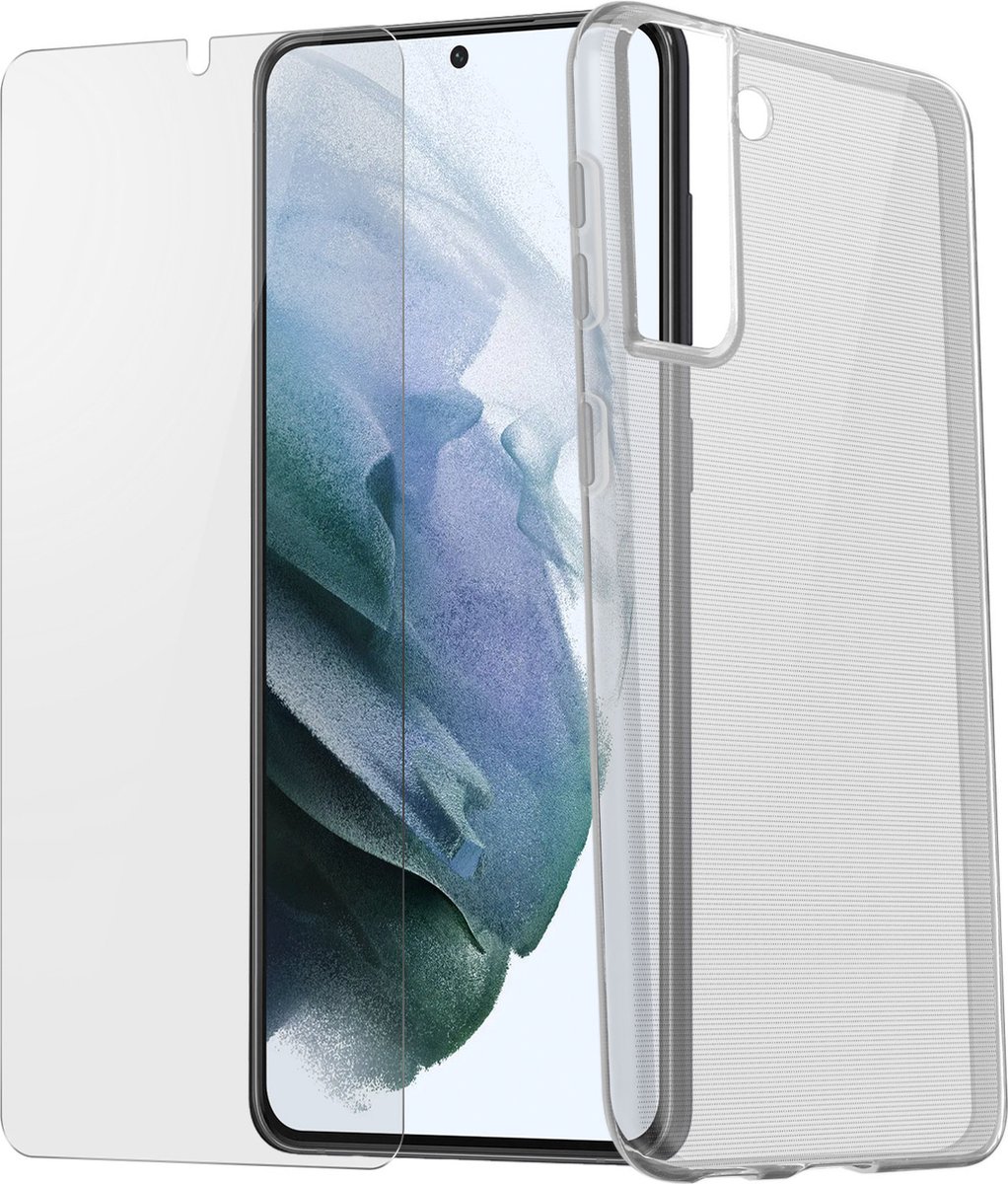 Avizar Geschikt voor Samsung Galaxy S21 Plus Geval Zachte Film Aangemaakt Glas 9H Hardheid Duidelijk, Transparant