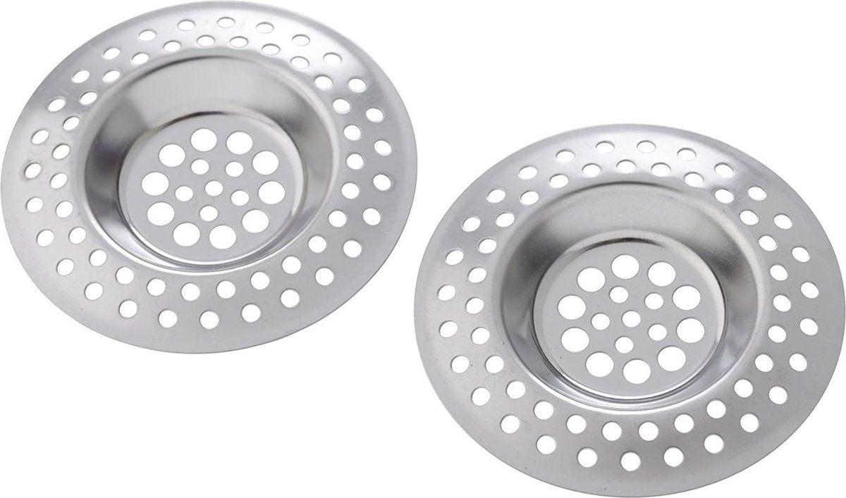 Goedkoopste JGS ® Roestvrijstalen Afvoerfilter voor Wastafel en Badkuip - Set van 2 Stuks