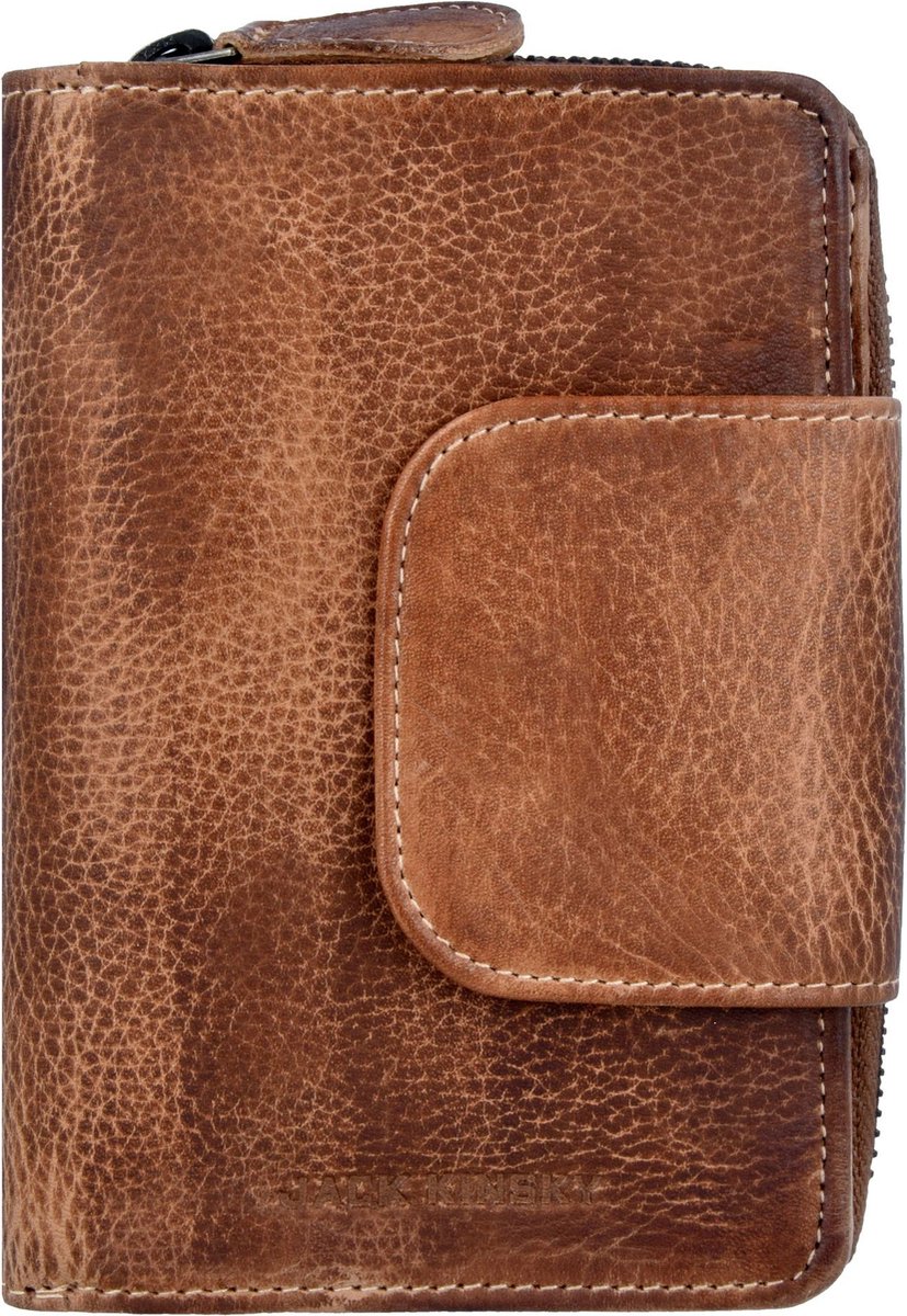 Jack Kinsky Nassau 511 Portemonnee Leer 10 cm - Dames - Staand formaat - cognac
