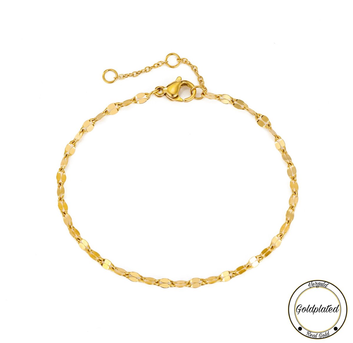 Borasi Minimalist Enkelband | Enkelband | Goudkleurig | Dames Sieraden | Cadeau | Cadeau Voor Haar | Verjaardag Cadeau | 20 cm tot 23 cm Verstelbaar | Moederdag Cadeautje