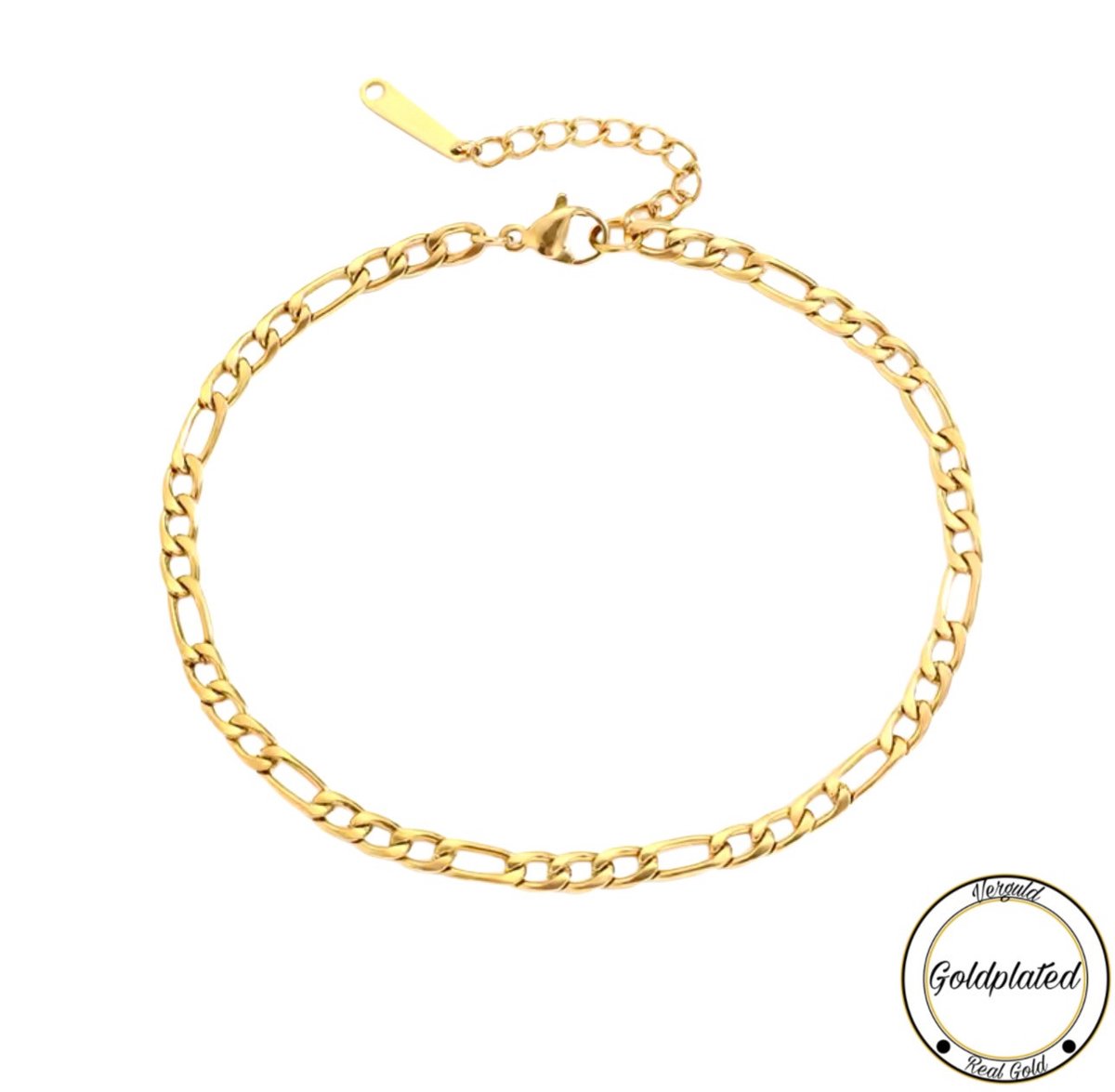 Borasi Schakel Enkelband | Goldplated | Goudkleurig | Dames Enkelband | Dames Sieraden |