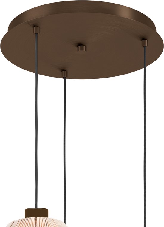 Suspension EGLO Orimini - E27 - Ø 40 cm - Crème/Bronze - Textile