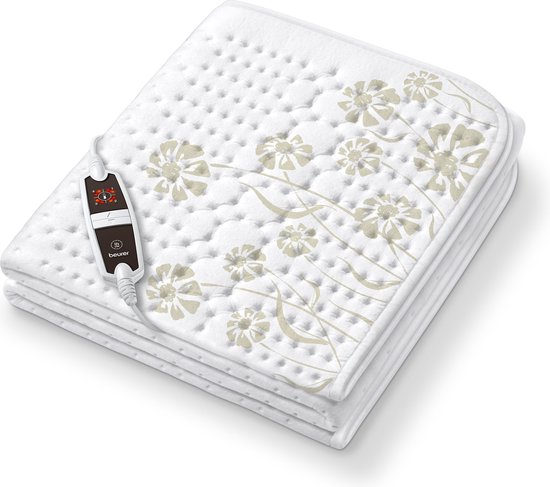 Beurer UB 60 Elektrische deken - Onderdeken - 150 x 80 cm - 4 Warmtestanden - Automatische uitschakeling - Fleece - Machinewasbaar - 5 Jaar garantie - Wit