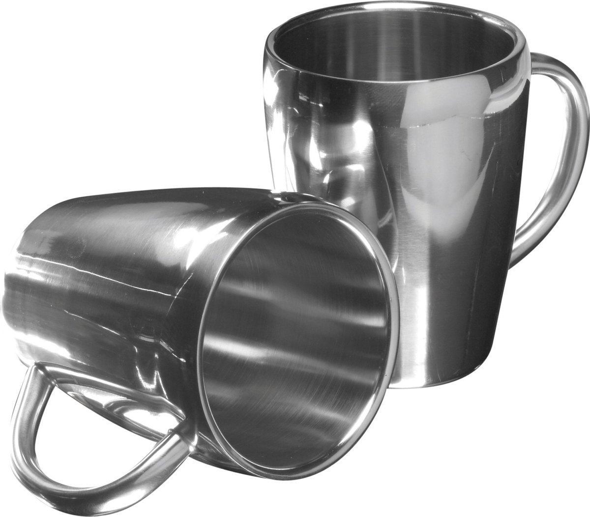Koffiekopjes RVS Dubbelwandig - Set van 2 stuks - Kopje 190 ML - Rvs Kopje