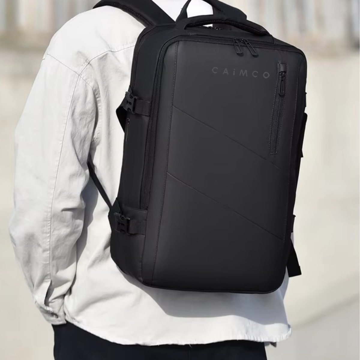 Caimco Nexus Rugzak met USB Oplaadpoort & Laptopvak – Uitbreidbare Waterafstotende Backpack – 15.6 inch Laptop Rugtas voor School, Werk & Reizen – Roze – foto 5