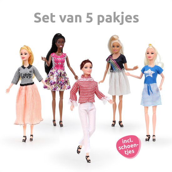 Isa's Friends® Poppenkleertjes - 5 Outfits voor poppen - Geschikt voor o.a Barbie - Setje 'Mila' van Isa's friends — afbeelding 5