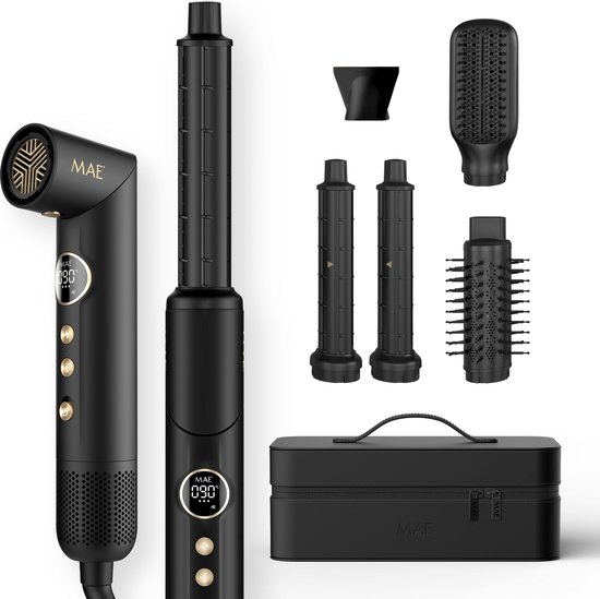 MAE Airstyler PRO II - krultang 5 in 1 Multistyler Föhn - Haarstyler - Krulborstel en Stijlborstel