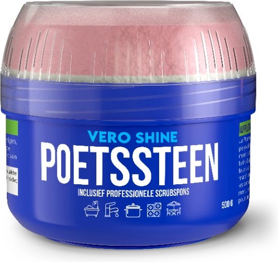 Foto: Vero shine poetssteen 500g reinigingssteen met wonderspons voor alle oppervlakken witte steen voor kalkaanslag vuil en meer