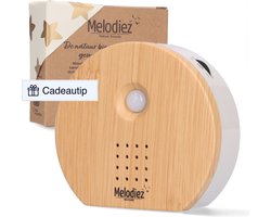 Melodiez Vogelgeluiden Huisje met Sensor - Box Incl. Batterijen en 4 Natuurlijke Vogel, Oceaan en Jungle geluiden - Vogelhuisje Met Geluid - Vogelgeluiden Huisje Voor op Toilet - Hout