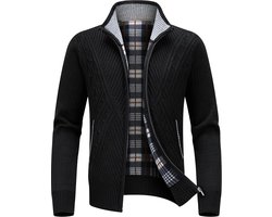 vesten voor heren, dikke trui, volledige rits, opstaande kraag met fleece gevoerde gebreide truien, casual winterjas, trui top voor heren