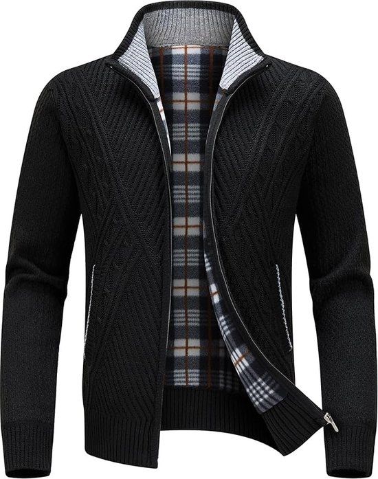 cardigans pour hommes, gros pull, fermeture éclair complète, pulls