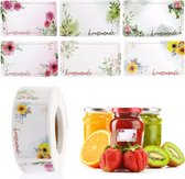 500 Stuks Jametiketten - Zelfklevend Etiket - Bloem Rechthoekige Potstickeretiketten - Voor Diepvries En Koelkast - Etiketten - Voor Bakjes - Houdbaarheid Stickers - Houdbaarheidsetiketten - Diepvriesbakjes - Koelkast - Vriezer