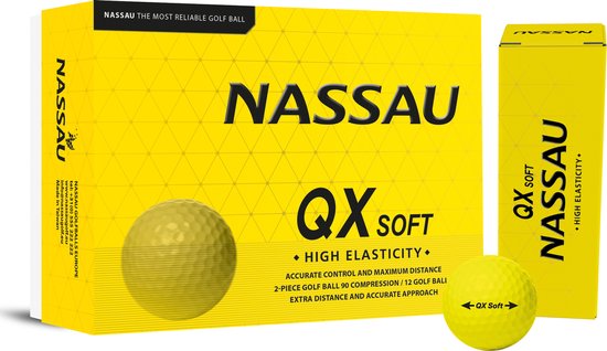 Nassau QX Soft - Golfballen - 12 stuks - Lemon van Nassau — afbeelding 2
