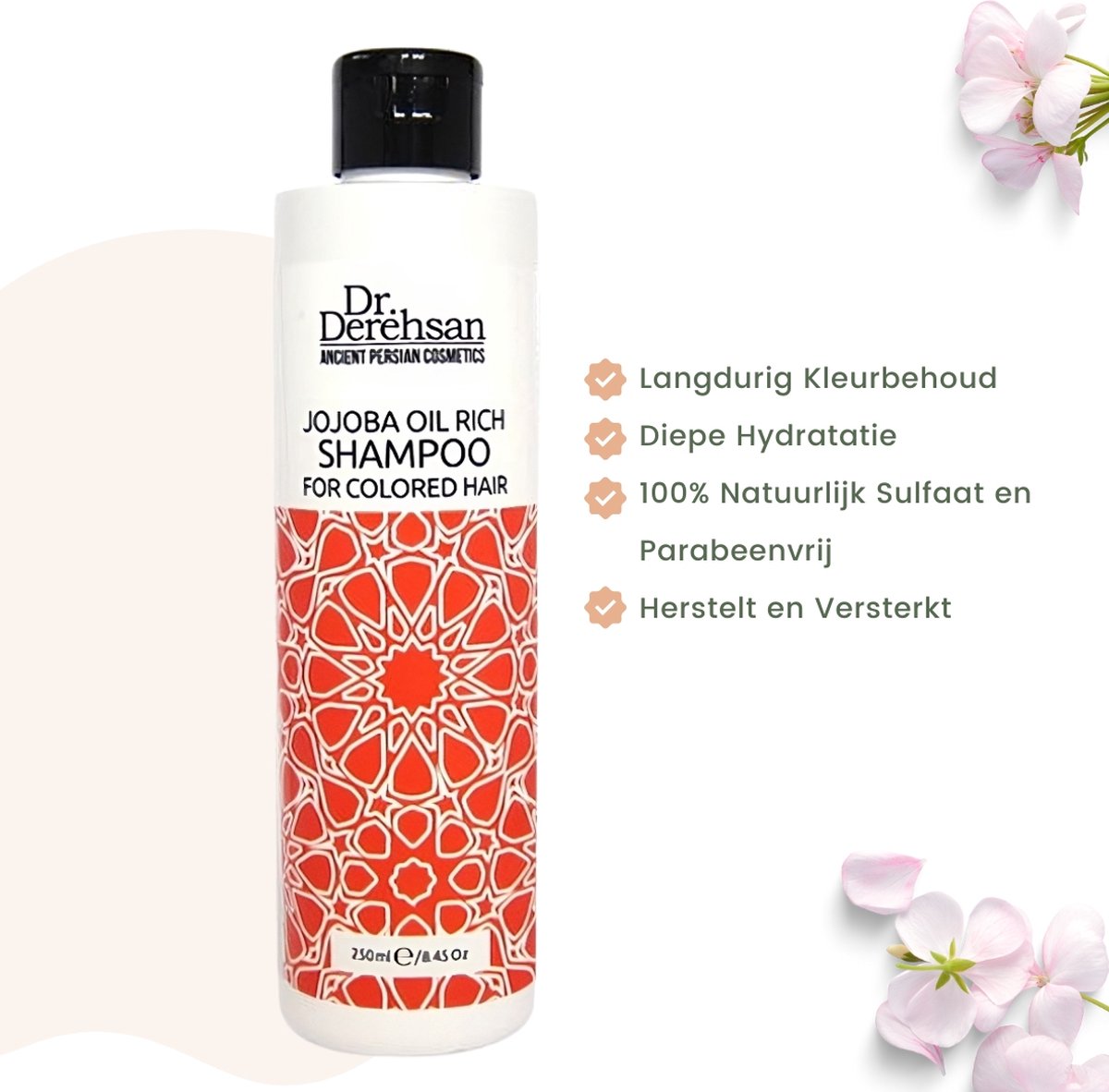 Dr. Derehsan Natuurlijke Kleurbehoud Shampoo - Beschermt, Verzorgt Voor Blijvende Glans en Kleur 250ml