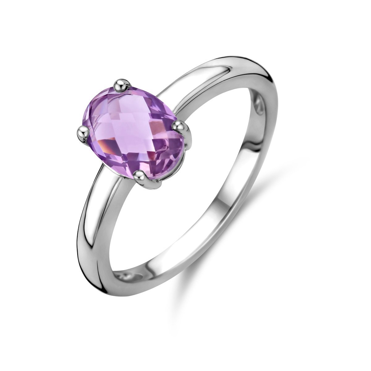 Gerhodineerd Zilver Ring Amethist 1336967